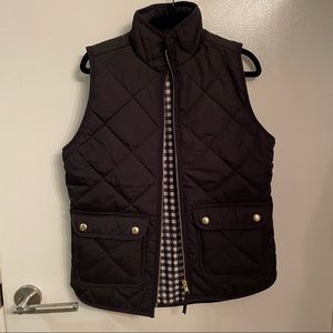 EUC J. Crew black puffer vest XXS